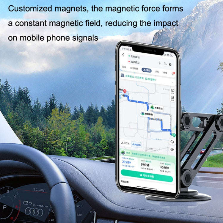 Magsafe Magnetic Mobile Phone Bracket Metal Car Navigation Folding Bracket(Black)