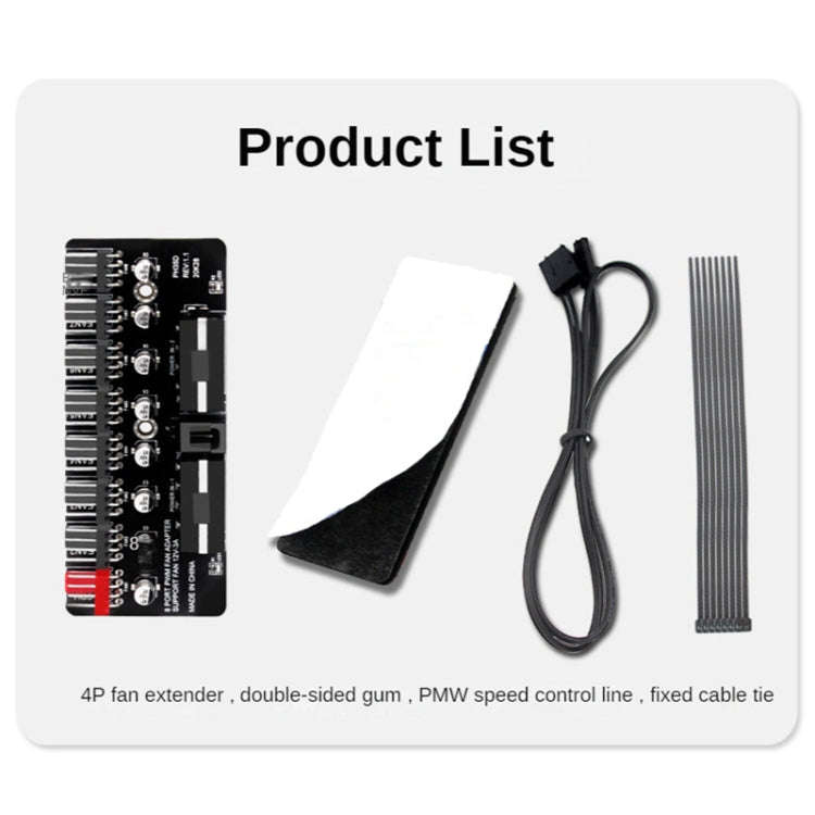 PWM Fan Hub Computer CPU Fan Extender(SATA Interface)