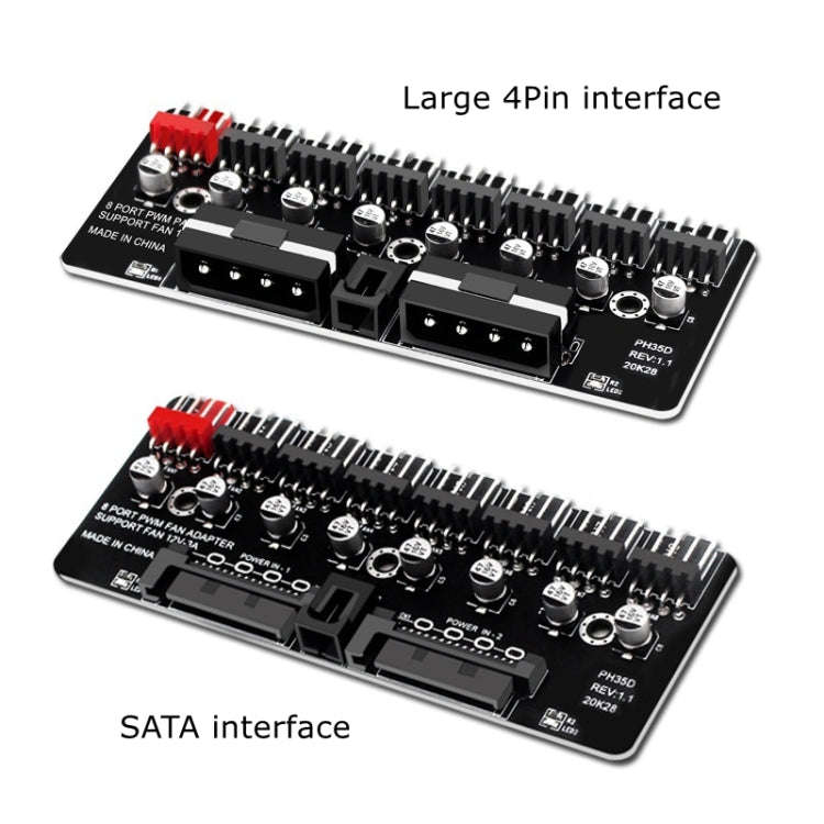 PWM Fan Hub Computer CPU Fan Extender(SATA Interface)