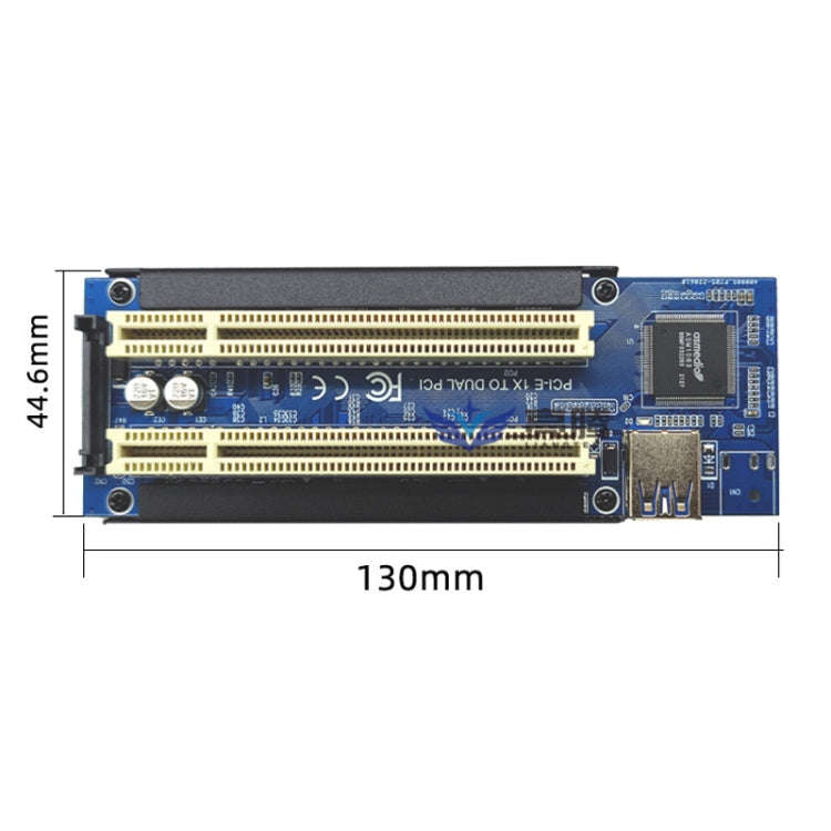 PCI-E 1X To Dual PCI Riser Card Extend Adapter Add Expansion Card For PC Computer