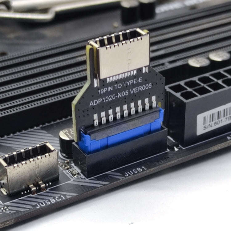 USB 3.0 19PIN Header to Type-E Front A-Key Interface Extend USB Ports to PC, Spec: Upward