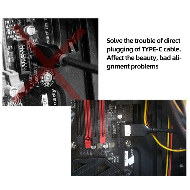 2pcs USB3.1 Type-E Computer Motherboard Interface 90 Degrees Elbow Front Type-C Adapter(PH74A)