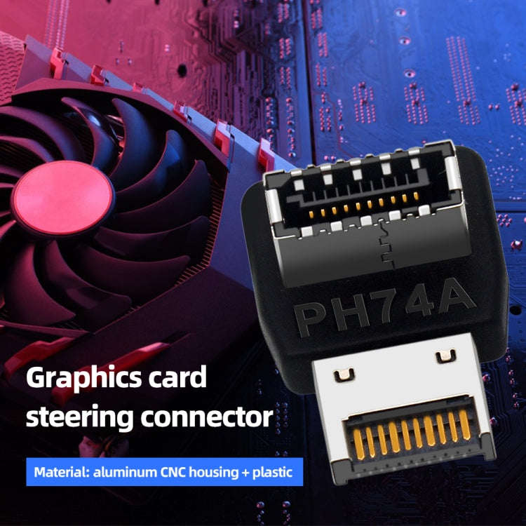 2pcs USB3.1 Type-E Computer Motherboard Interface 90 Degrees Elbow Front Type-C Adapter(PH74A)