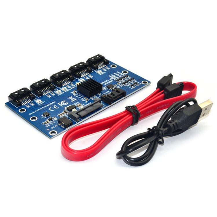 SATA2.0 3Gbps JMB321 Chip SATA Expansion Card 1 to 5 Port Riser Card