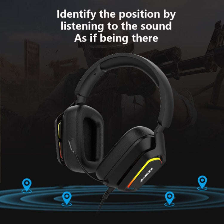 Ajazz AX368 Computer Game Audio Recognition RGB Headset 3.5mm Version (Black)