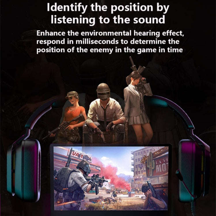 Ajazz AX368 Computer Game Audio Recognition RGB Headset 3.5mm Version (Black)