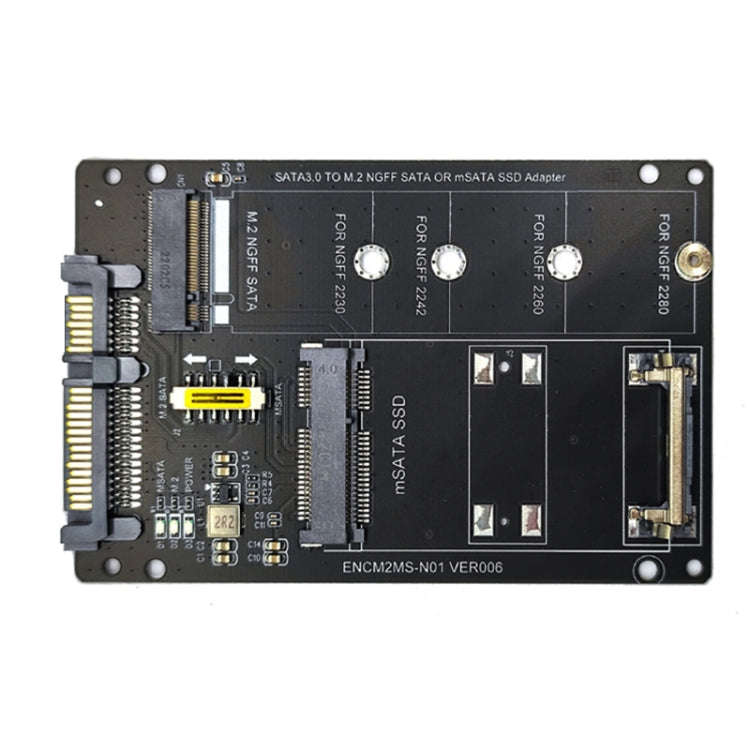 SATA 22PIN To MSATA Or M.2 NGFF SATA Card 2 In 1 SSD Converter Card With USB 3.0 Cable