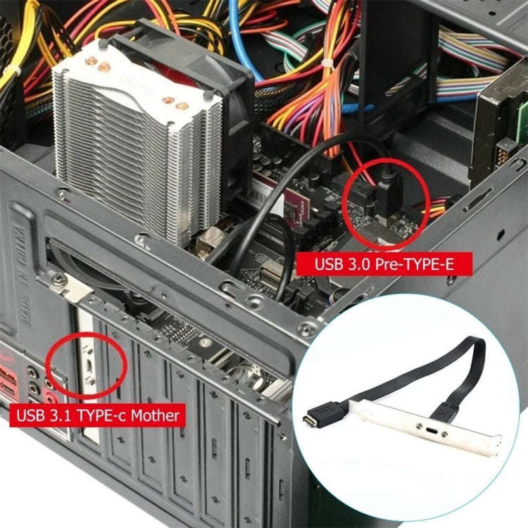 USB 3.1 Type-E To USB-C / Type-C Connector Front Panel Header 0.5m High Profile Bracket