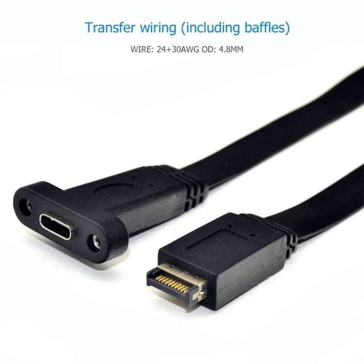 USB 3.1 Type-E To USB-C / Type-C Connector Front Panel Header 0.5m High Profile Bracket