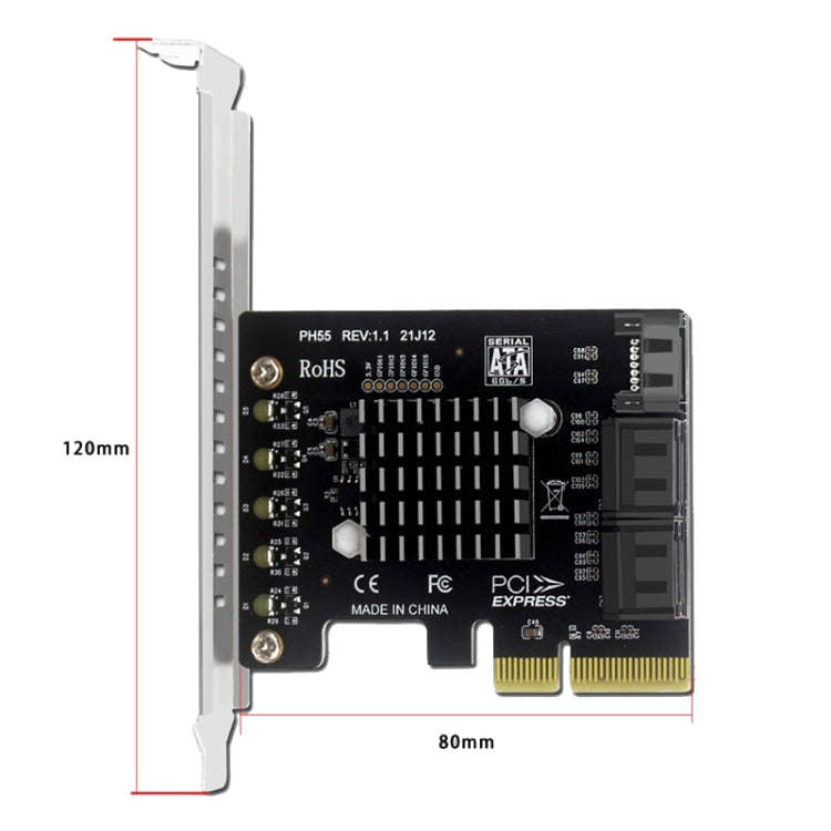 PCI-E To 5 SATA 3.0 Expansion Card(Semi High Baffle)