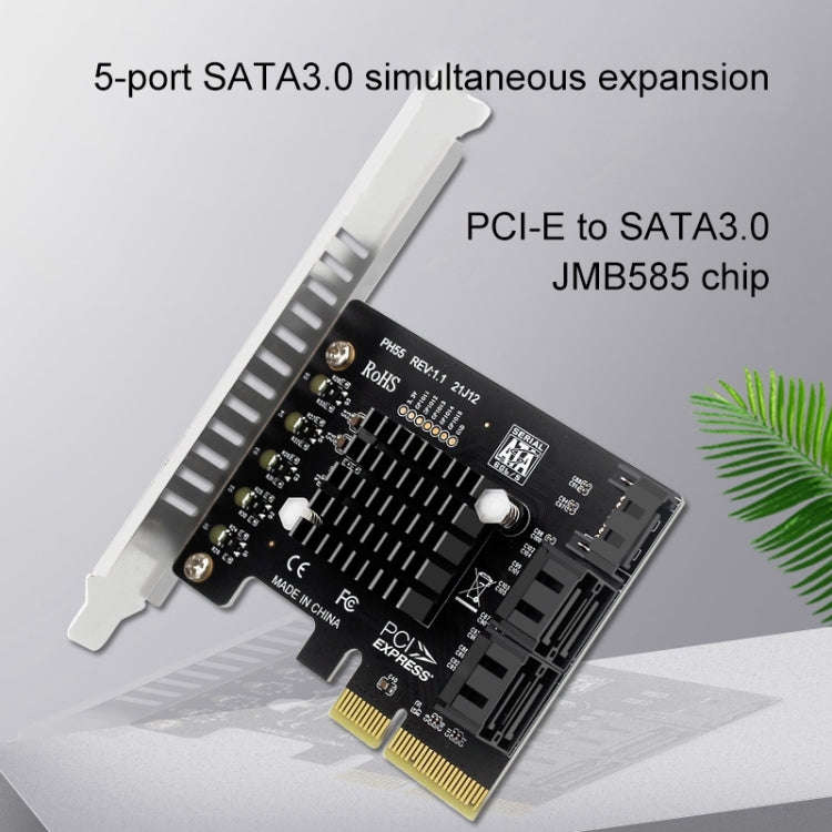 PCI-E To 5 SATA 3.0 Expansion Card(Semi High Baffle)