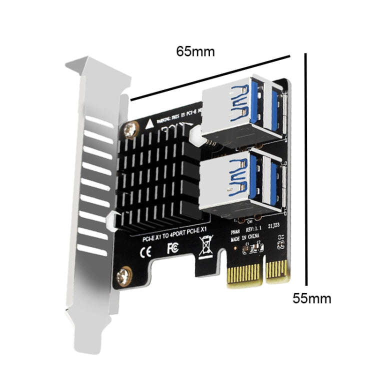 PCIE To PCI-E4 Port USB3.0 Expansion Card Graphics Card Extension(Full High Baffle)