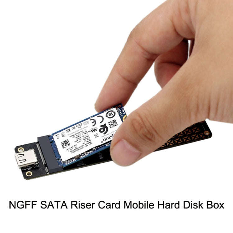 NGFF M.2 Bkey SATA Hard Disk SSD To USB3.1 Type-C / USB-C Expansion Card Conversion Board(Black)