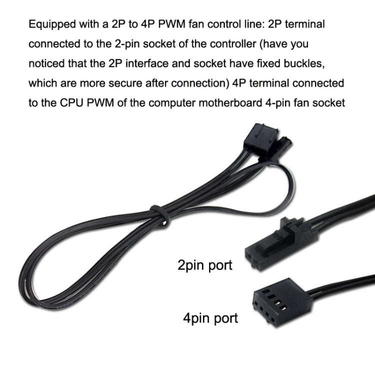 PWM Fan Hub Desktop Computer CPU Fan Expander Supports 3Pin&4Pin(Black)