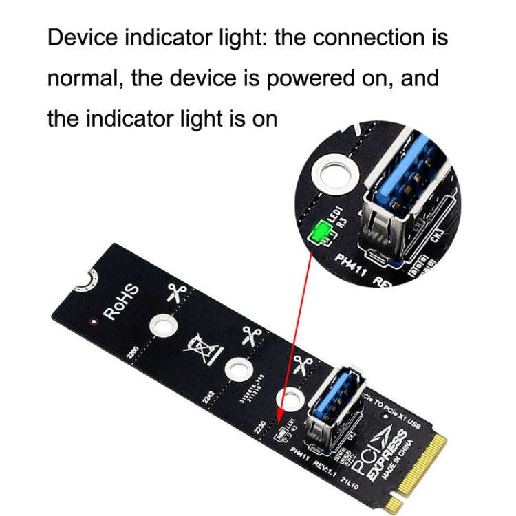 5pcs NGFF M.2 Rotor PCI-E Channel USB3.0 Transfer Card Graphics Extension Transfer(Black)
