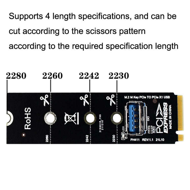 5pcs NGFF M.2 Rotor PCI-E Channel USB3.0 Transfer Card Graphics Extension Transfer(Black)