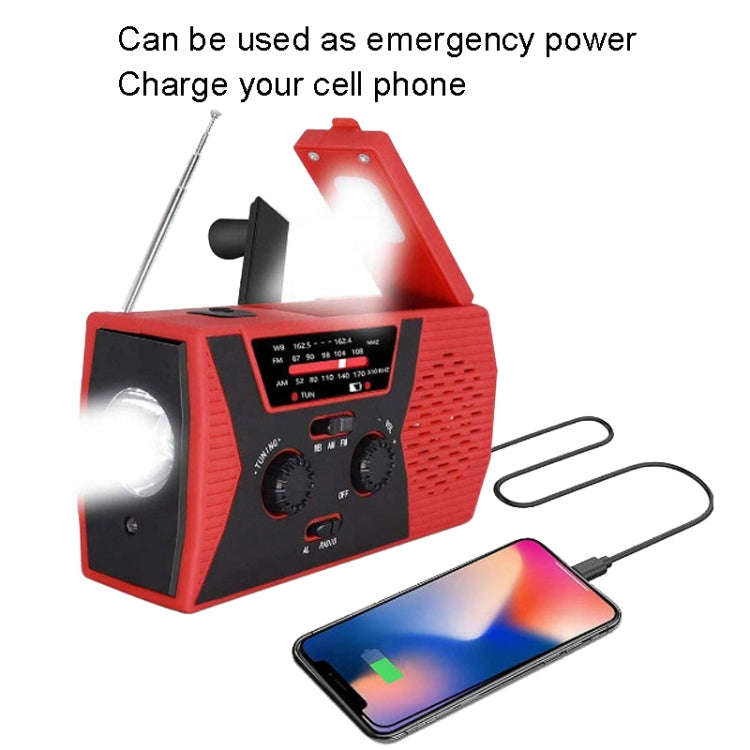 AM/FM/NoAA 2000mAh Emergency Radio Portable Hand Crank Solar Powered Radio(Green)