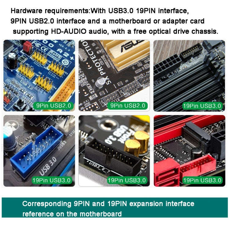 4 x USB 2.0+HD-AUDIO Desktop PC Case Internal Front Panel