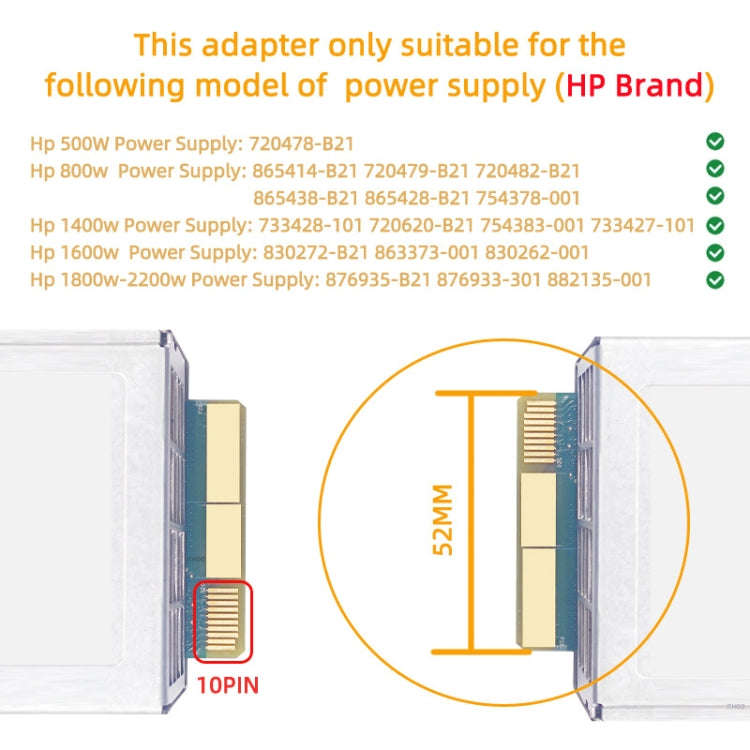 2200W To 6P Graphics Card Power Board For HP Server Power Supply(Black)