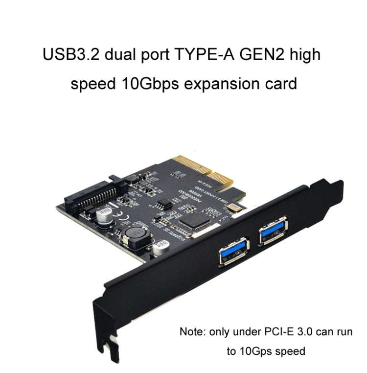 USB3.2 Expansion Card GEN2 Type-A Port ASMedia ASM3142 Transfer 10Gbps(Black)