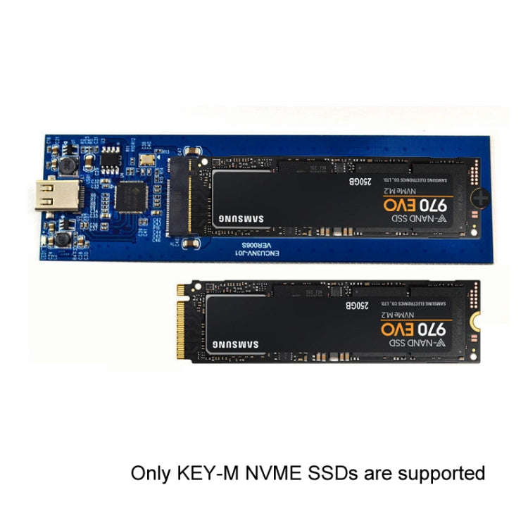 USB3.2 To M.2 NVME Hard Disk Box NGFF PCIE Protocol To TYPE-C, Color: Black with C-C Cable