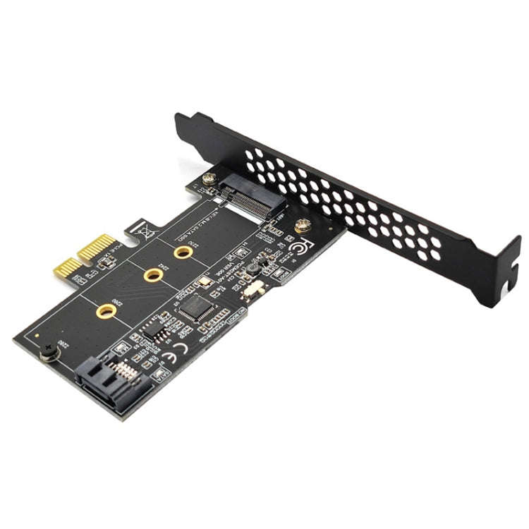 PCI-E to SATA3.0+M2 NGFF Expansion Card 6G Hard Disk Transfer Card(Black)
