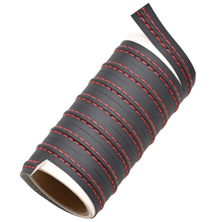2m Car Center Console Interior Modification Leather Gap Strip(Black Red)