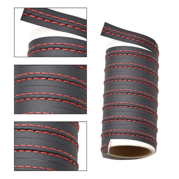 2m Car Center Console Interior Modification Leather Gap Strip(Black Red)