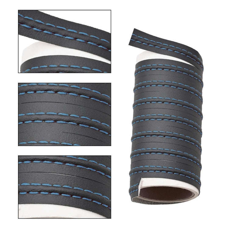 8m Car Center Console Interior Modification Leather Gap Strip(Black Blue)