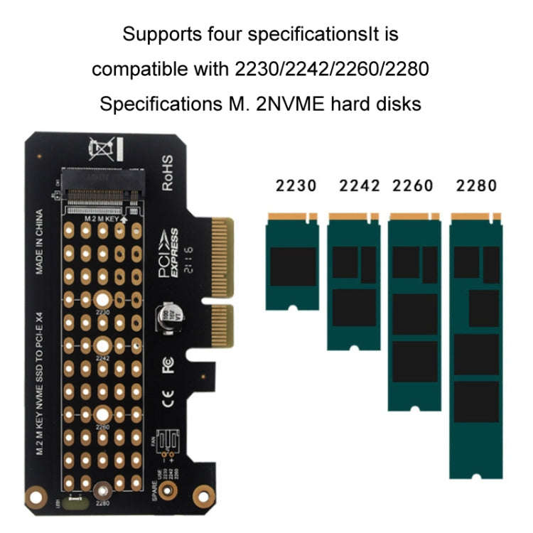 5pcs NVME Transfer Card M.2 To PCIE3.0/4.0 Full Speed X4 Expansion Card, Style: Half Height