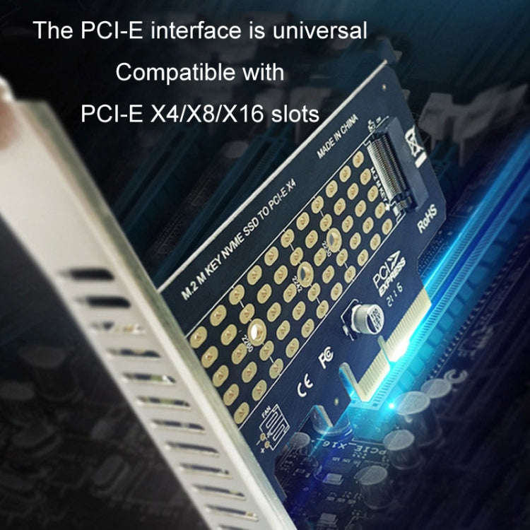 5pcs NVME Transfer Card M.2 To PCIE3.0/4.0 Full Speed X4 Expansion Card, Style: Half Height