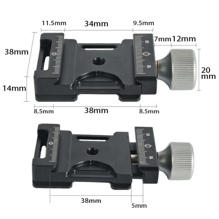 BEXIN QJ-05 Camera Shoulder Strap Clamp Quick Release Plate Clamp Ball Head Adapter