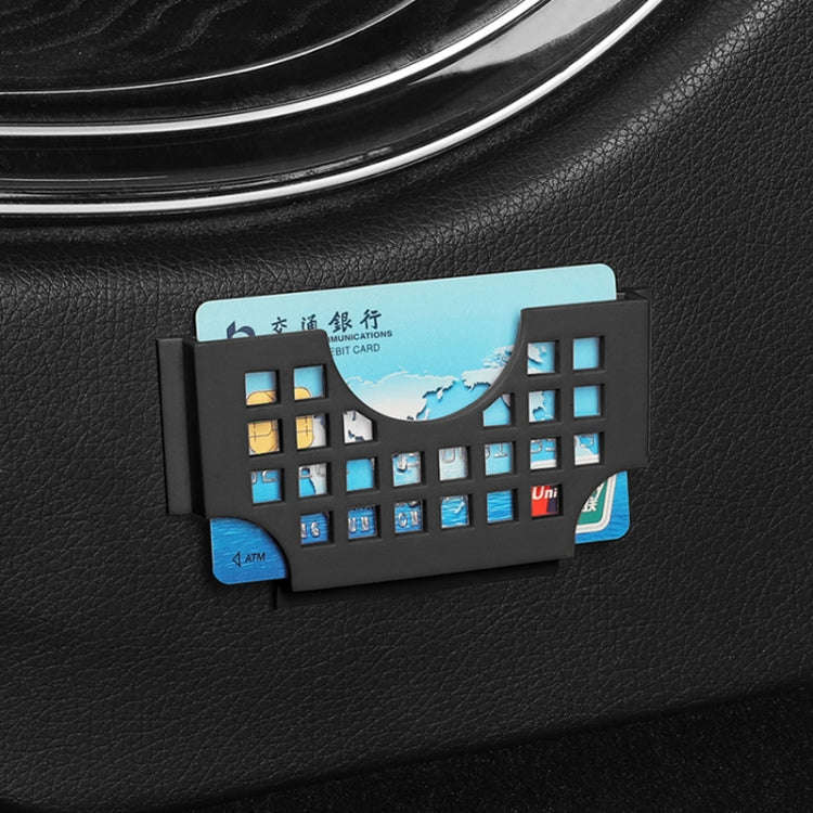 Car Multi-functional Adhesive Bill Card Holder, Color: Smile Black