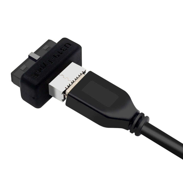 2pcs Mainboard USB3 19P/20P to TYPE-E Adapter Chassis Front TYPE-C/USB-C Plug Port(Black)
