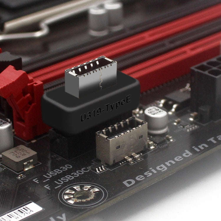 2pcs Mainboard USB3 19P/20P to TYPE-E Adapter Chassis Front TYPE-C/USB-C Plug Port(Black)