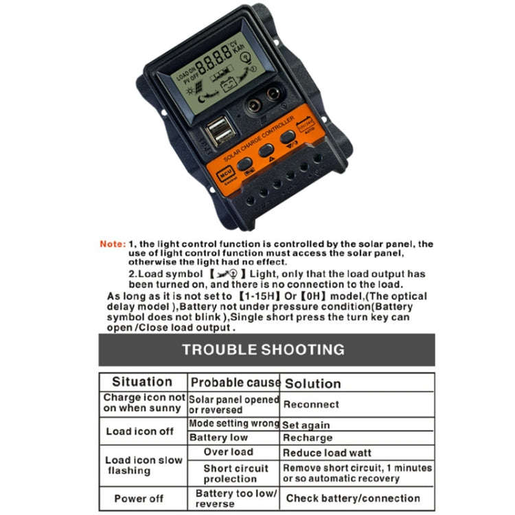 Dual DC Current 12V/24V Solar Controller LCD PWM Photovoltaic Power Generation Controller(10A)