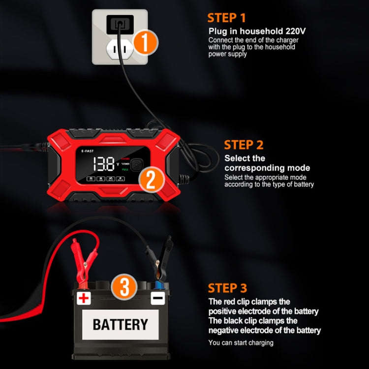 E-FAST 12V Motorcycle Car Battery Emergency Start Charger(US Plug)