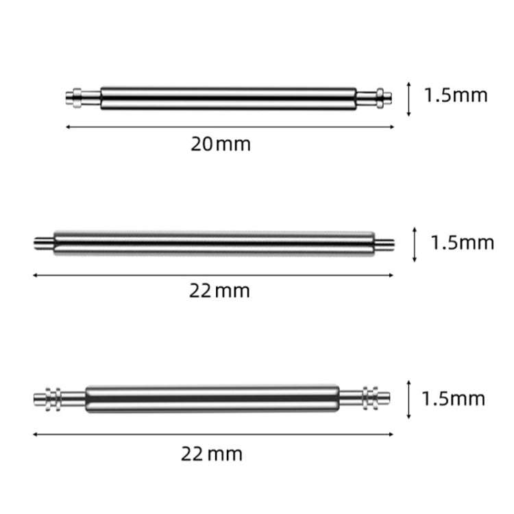 100pcs/set 304 Stainless Steel Strap Connecting Rod Strap Switch Lugs, Style: Single Drag (1.5x22mm)