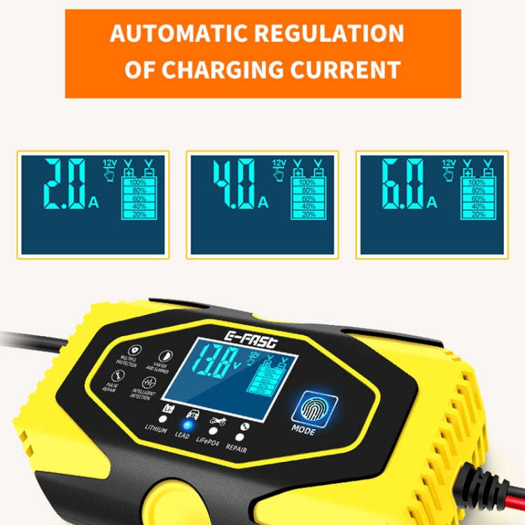E-FAST Car Battery Charging LED Current Voltage Power Display Charger(EU Plug)