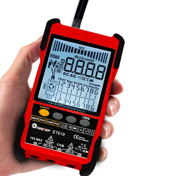 TOOLTOP 600m/1968ft Network Cable Length 2 in 1 Network Cable Finder Multimeter(7 pcs/set)