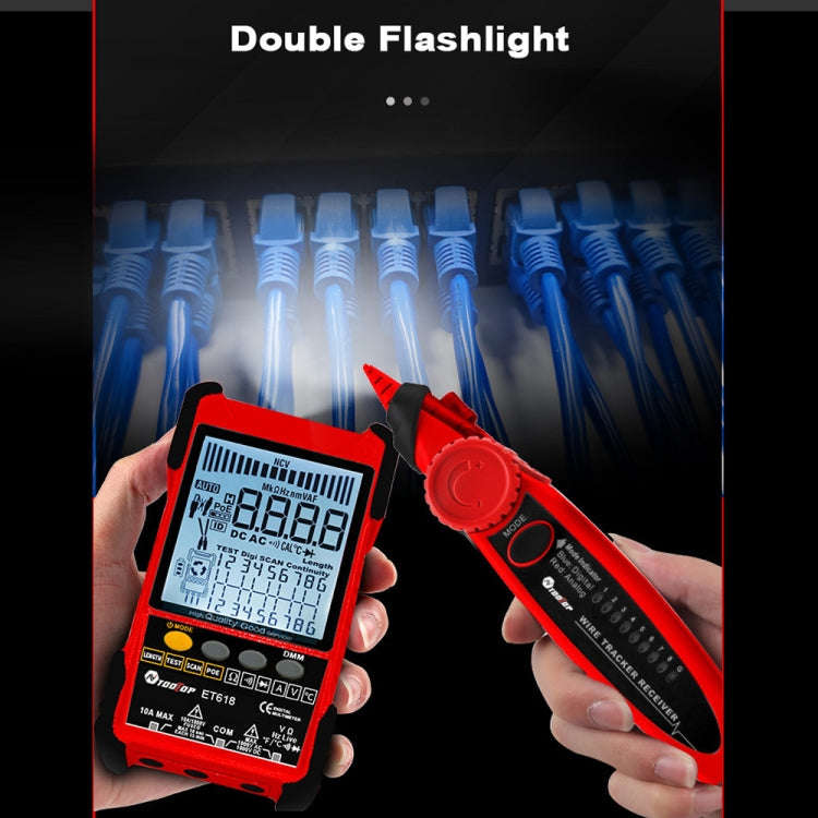 TOOLTOP 600m/1968ft Network Cable Length 2 in 1 Network Cable Finder Multimeter(7 pcs/set)