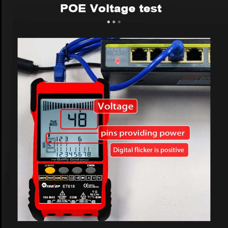 TOOLTOP 600m/1968ft Network Cable Length 2 in 1 Network Cable Finder Multimeter(7 pcs/set)