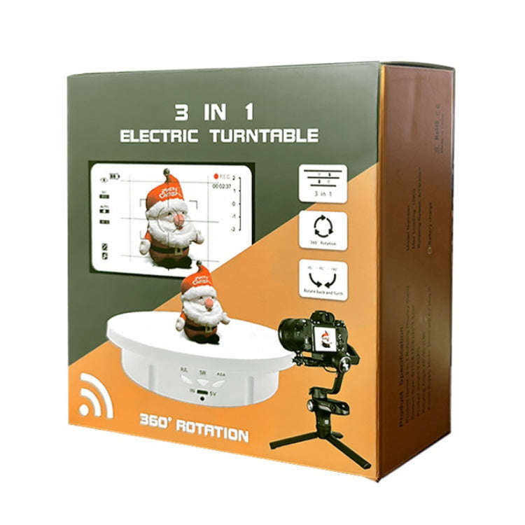 2 In 1 Charging Turntable Rotary Jewelry Live Shooting Display Stand, Color: White Button