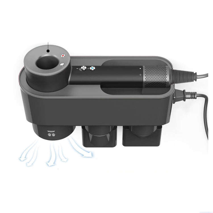 For Dyson Hair Dryer Bracket Storage Rack Wall Mounted Organizer Holders With Hand Dryer Black Ni...