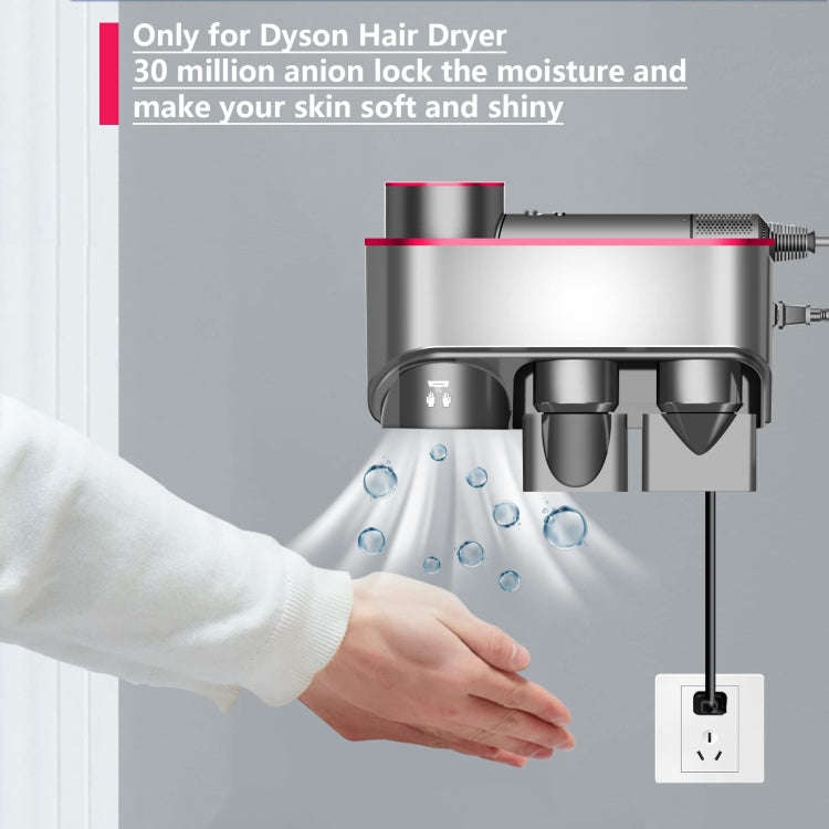 For Dyson Hair Dryer Bracket Storage Rack Wall Mounted Organizer Holders With Hand Dryer Elegant ...