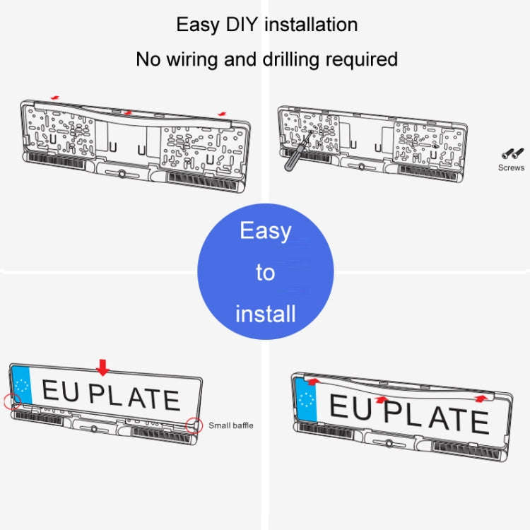 Solar Integrated License Plate Frame Vehicle Camera Wireless Reversing Display(RC03)