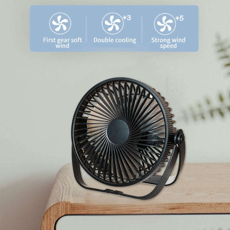 3-in-1 Electric Fan Wall Mounted Desktop Quiet Brushless Turbine Mini Fan, Style: Rechargeable(Wh...