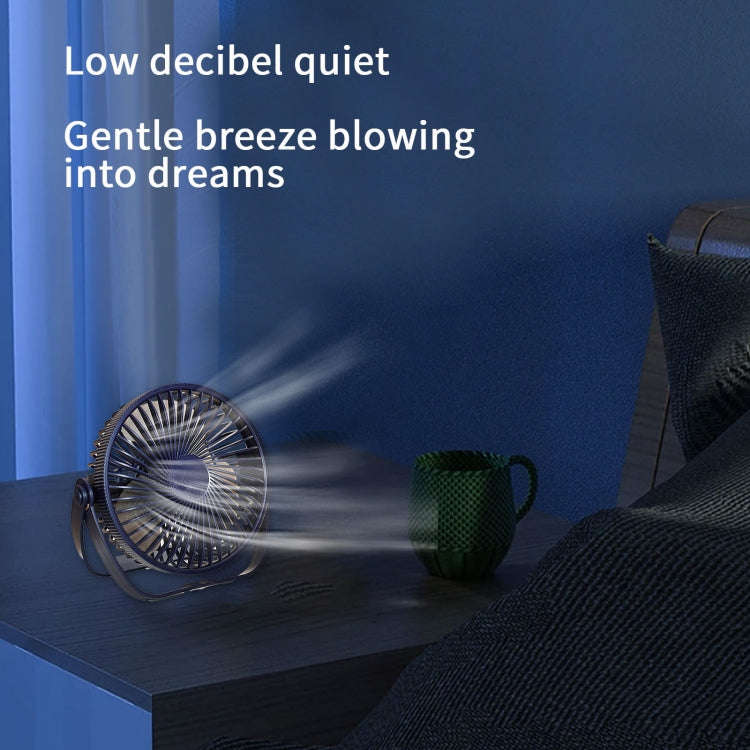 3-in-1 Electric Fan Wall Mounted Desktop Quiet Brushless Turbine Mini Fan, Style: Rechargeable(Wh...