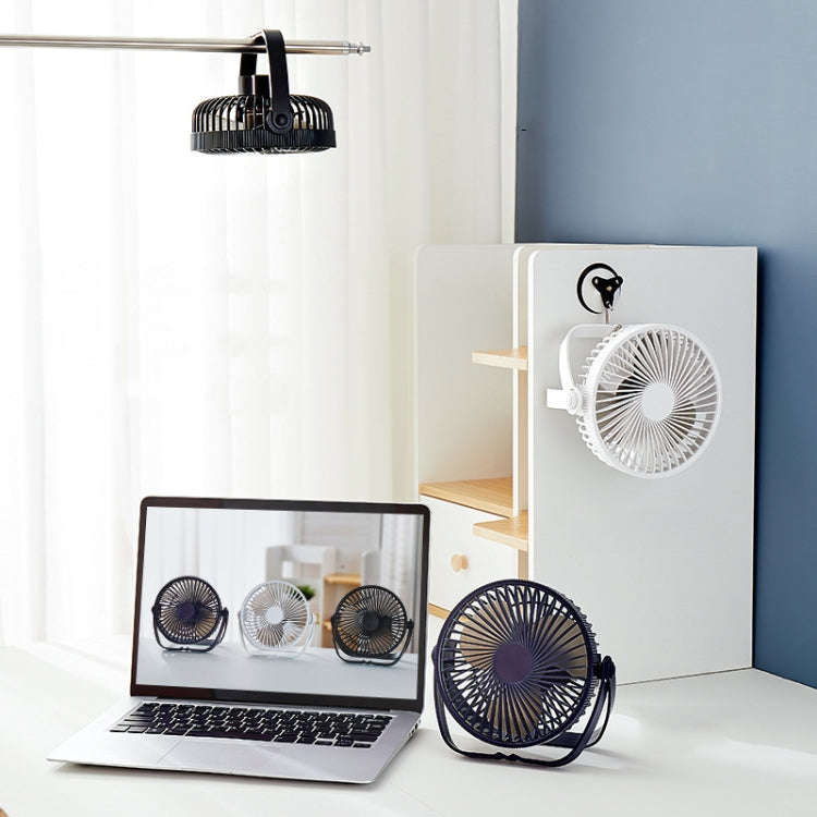 3-in-1 Electric Fan Wall Mounted Desktop Quiet Brushless Turbine Mini Fan, Style: Rechargeable(Wh...
