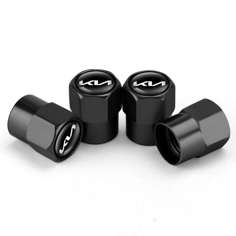 3sets/12pcs For KIA KN Car Tire Valve Core Decorative Metal Cap(Black)
